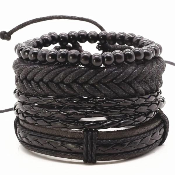 Armband - Leather Braids Pack 6