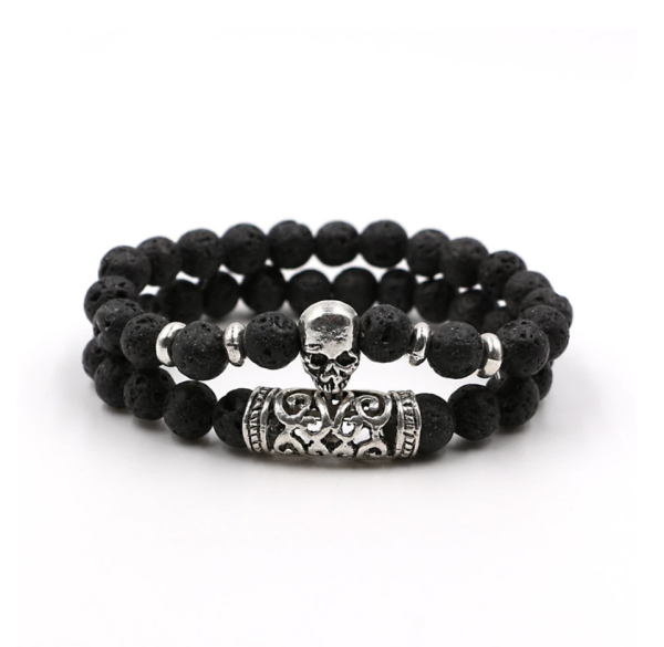 Armband - Black Lava Skull