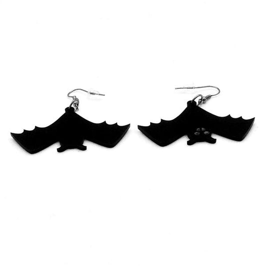 Earrings - Black Bats