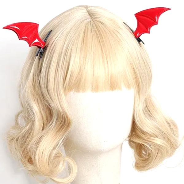 Hairclip - Bat Wings Red