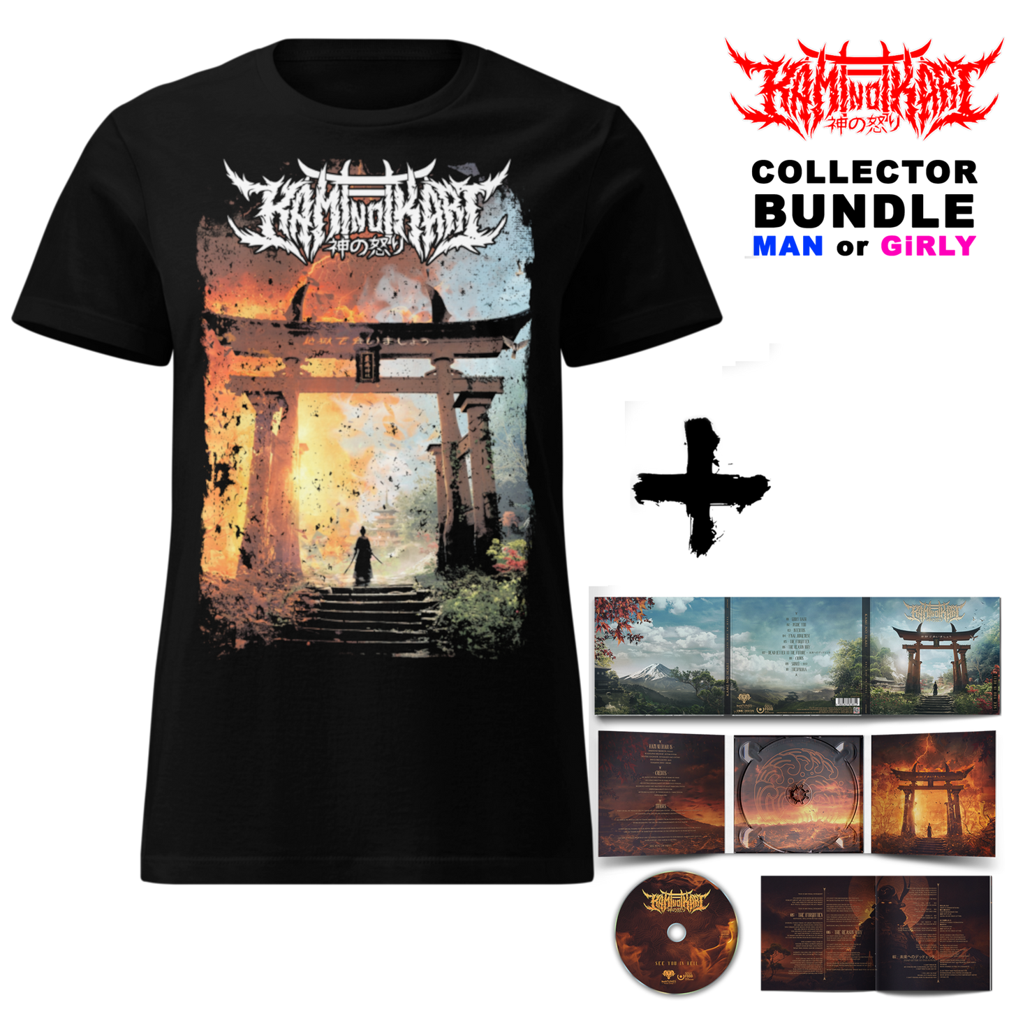 Bundle Girly - KAMI NO IKARI - See You In Hell (Lim. Digipac CD + T-Shirt)