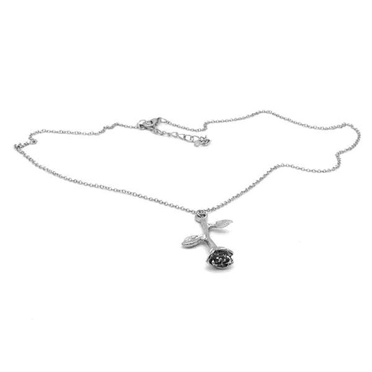 Necklace - Silver Rose