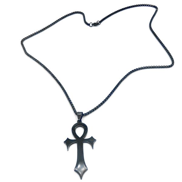 Necklace - Ankh Black