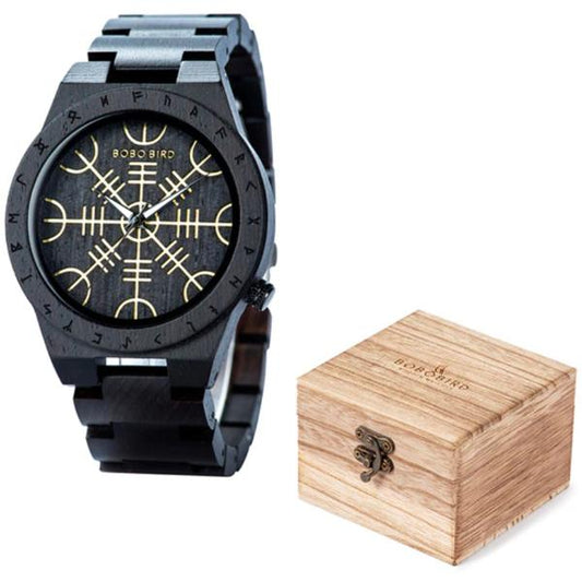 Wristwatch - Viking Wood Black