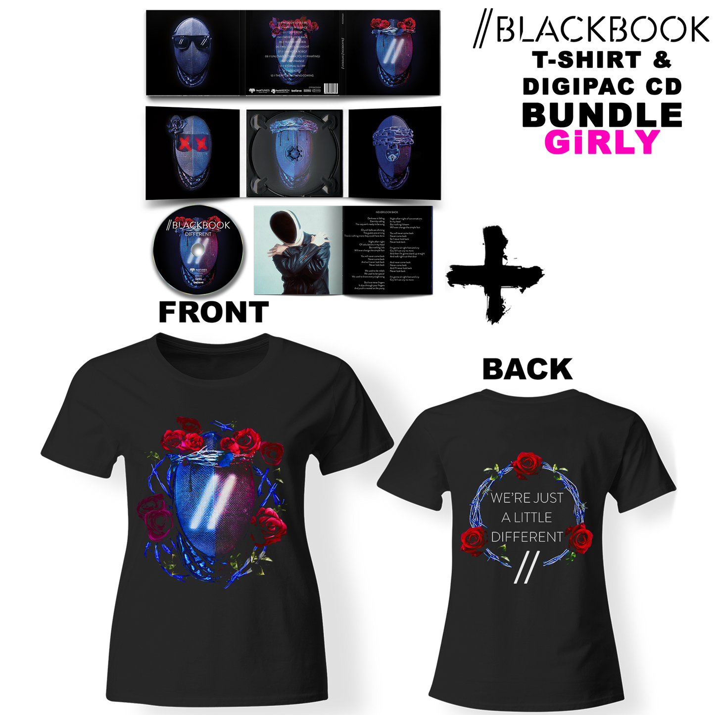 Bundle Girly - BLACKBOOK - Different (Lim. Digipac CD + Girly Shirt)