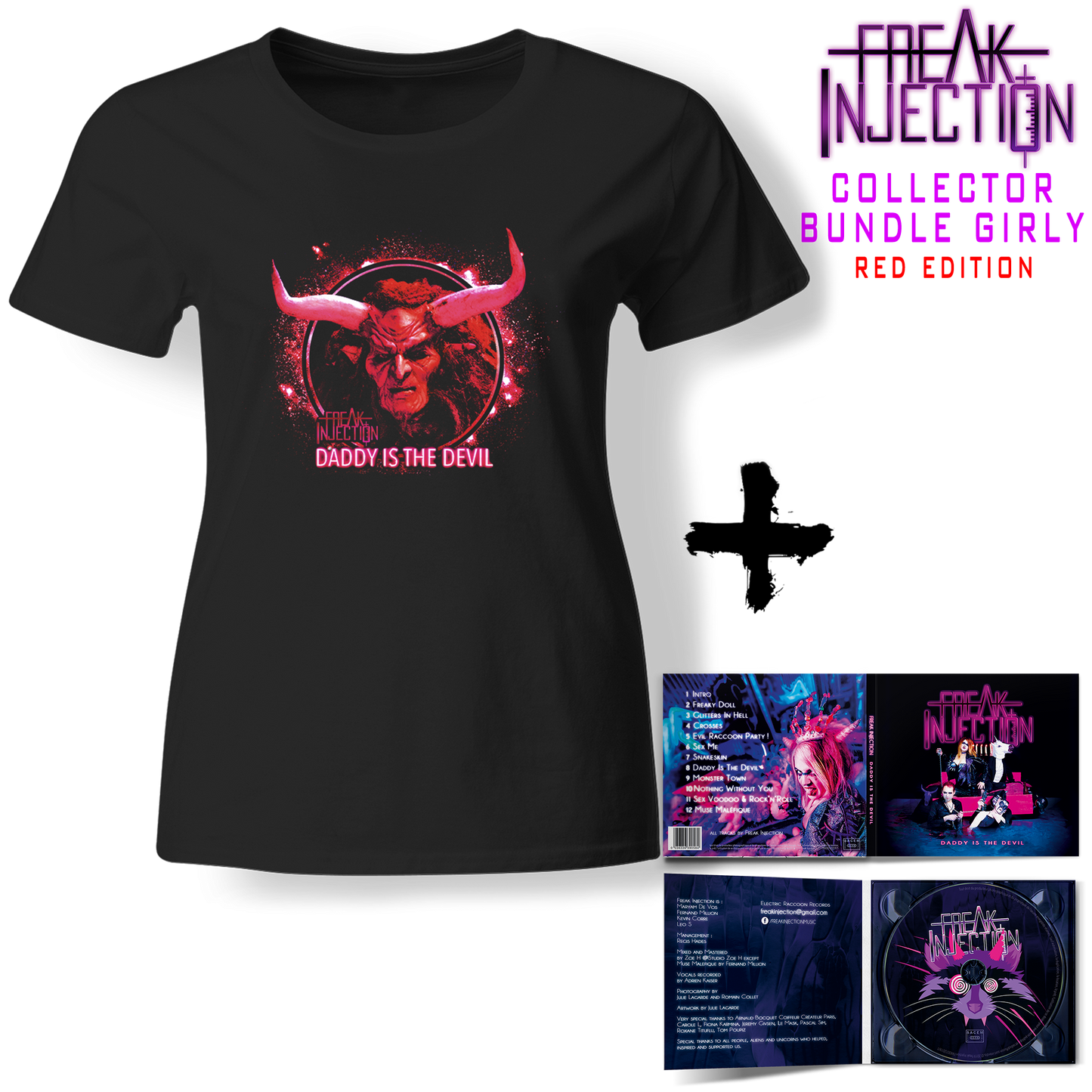 Bundle Girly - FREAK INJECTION - Daddy Is The Devil - Red Edition (Lim. Digipak + T-Shirt)