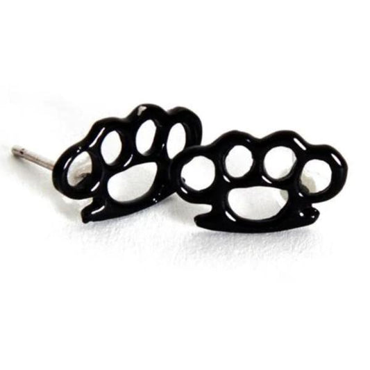 Earrings - Black Brass Knuckles