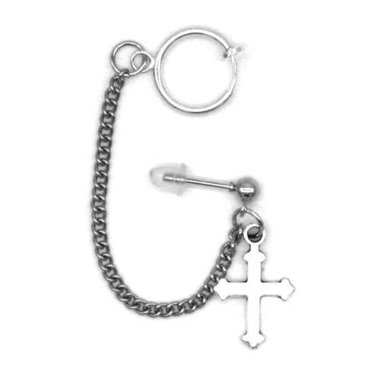 Earring - Gothic Cross Chain