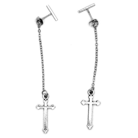 Earrings - Necromantic Cross