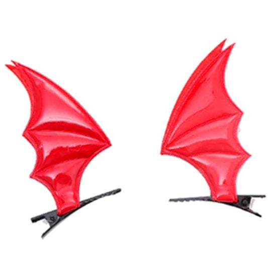 Haarklammern - Bat Wings Red