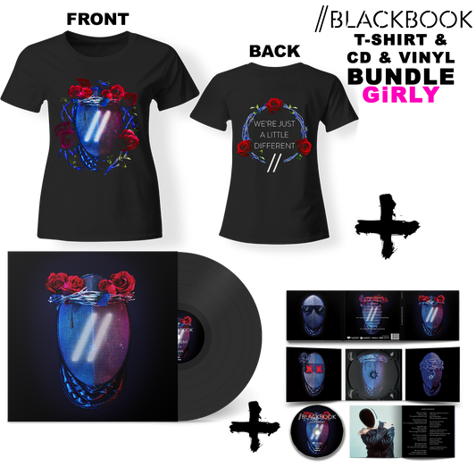 Bundle Girly - BLACKBOOK - Different (Lim. Digipac CD + Lim 12" Vinyl LP + Girly Shirt)
