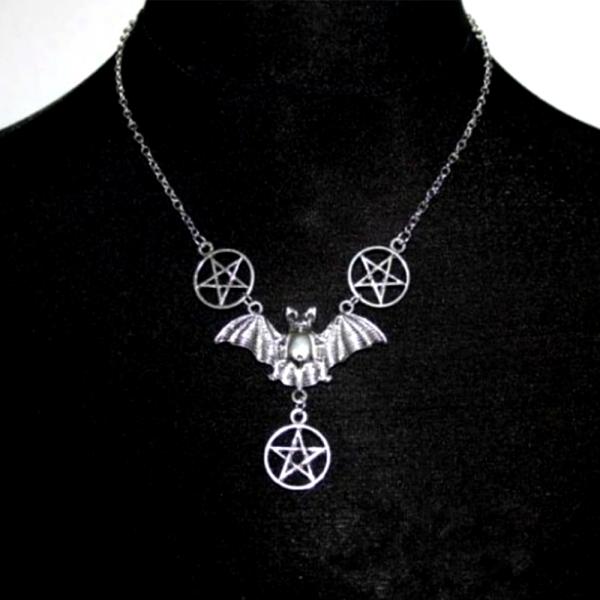 Halskette - Pentagram Bat