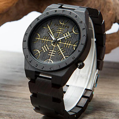Armbanduhr - Viking Wood Black