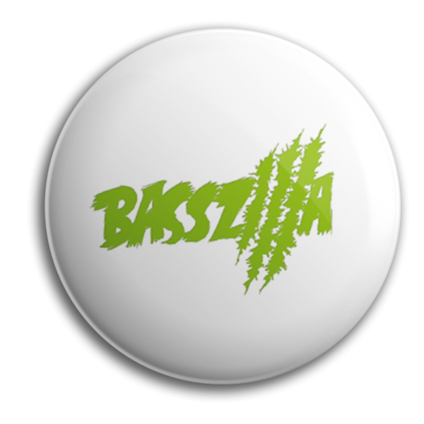 Button - BASSZILLA - Logo Green White