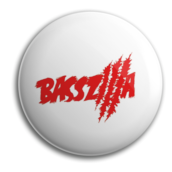 Button - BASSZILLA - Logo Red White