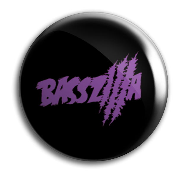 Button - BASSZILLA - Logo Violet Black